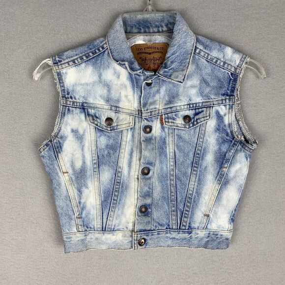 Vintage Levi Strauss Denim Jean Trucker Jacket Vest 90's Kid's 5 Little Levi's - Picture 1 of 6